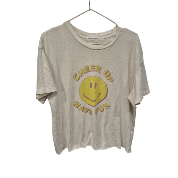 Denim Forum Kate Graphic Smiley Short Sleeve Tee - Picture 2 of 6